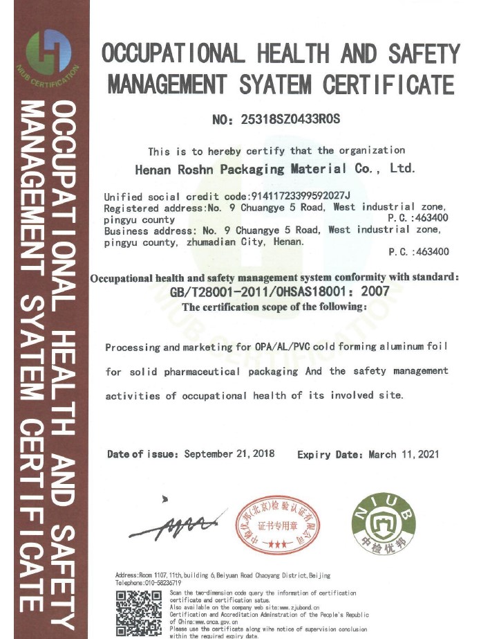 Occupational certificate